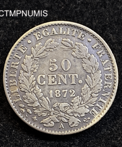 ,MONNAIE,50,CENTIMES,CERES,ARGENT,1872,