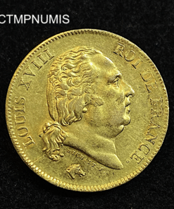 ,MONNAIE,40,FRANCS,OR,LOUIS,XVIII,1818,W,LILLE,