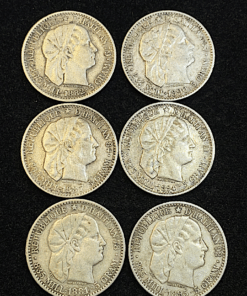 MONNAIE  HAITI   20 CENTIMES   ARGENT    LOT DE 6 MONNAIE   ANNEES DIFFERENTES